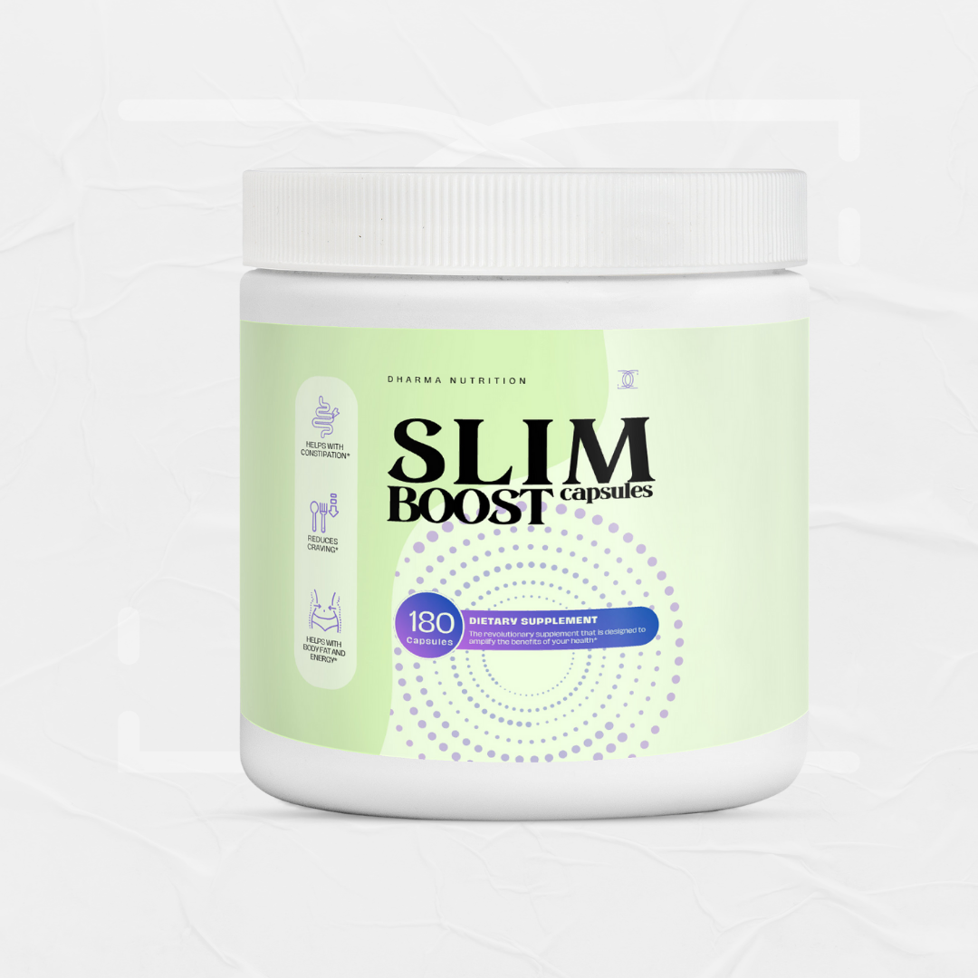 Slim Boost metabolism and energy support supplement bottle, USA-made natural formula