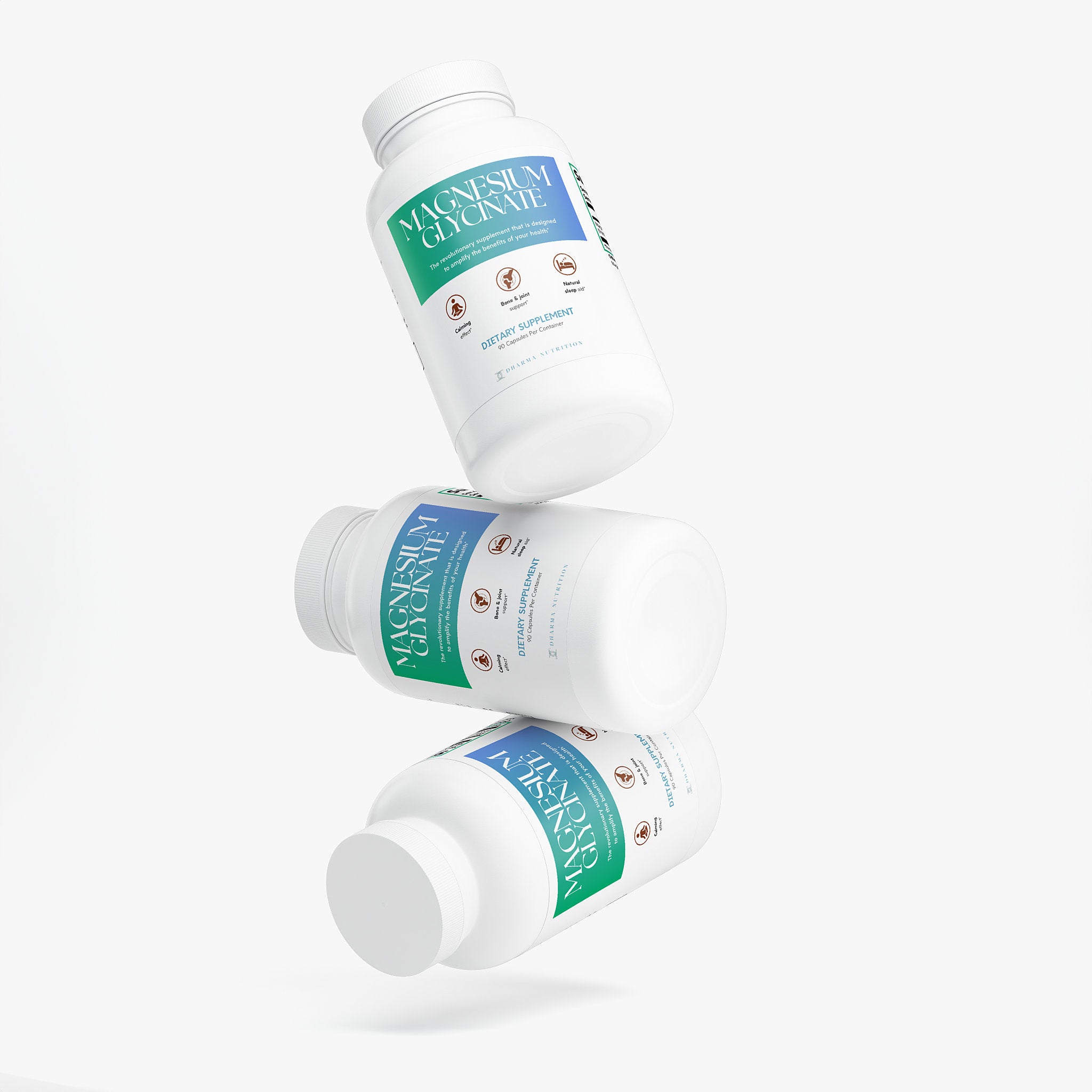 Magnesium glycinate capsules label showing supplement facts and serving size for daily sleep support
