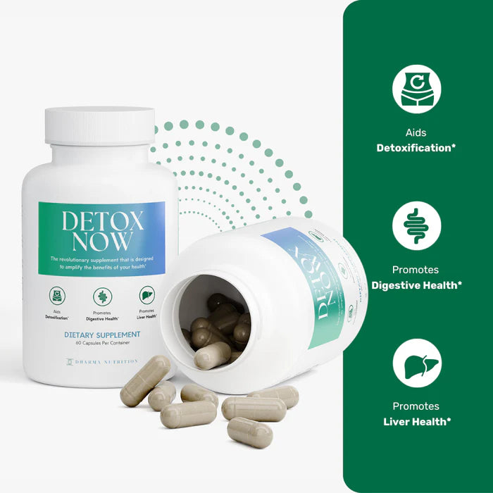 Max Detox supplement label showing proprietary herbal blend with Chlorella and Psyllium