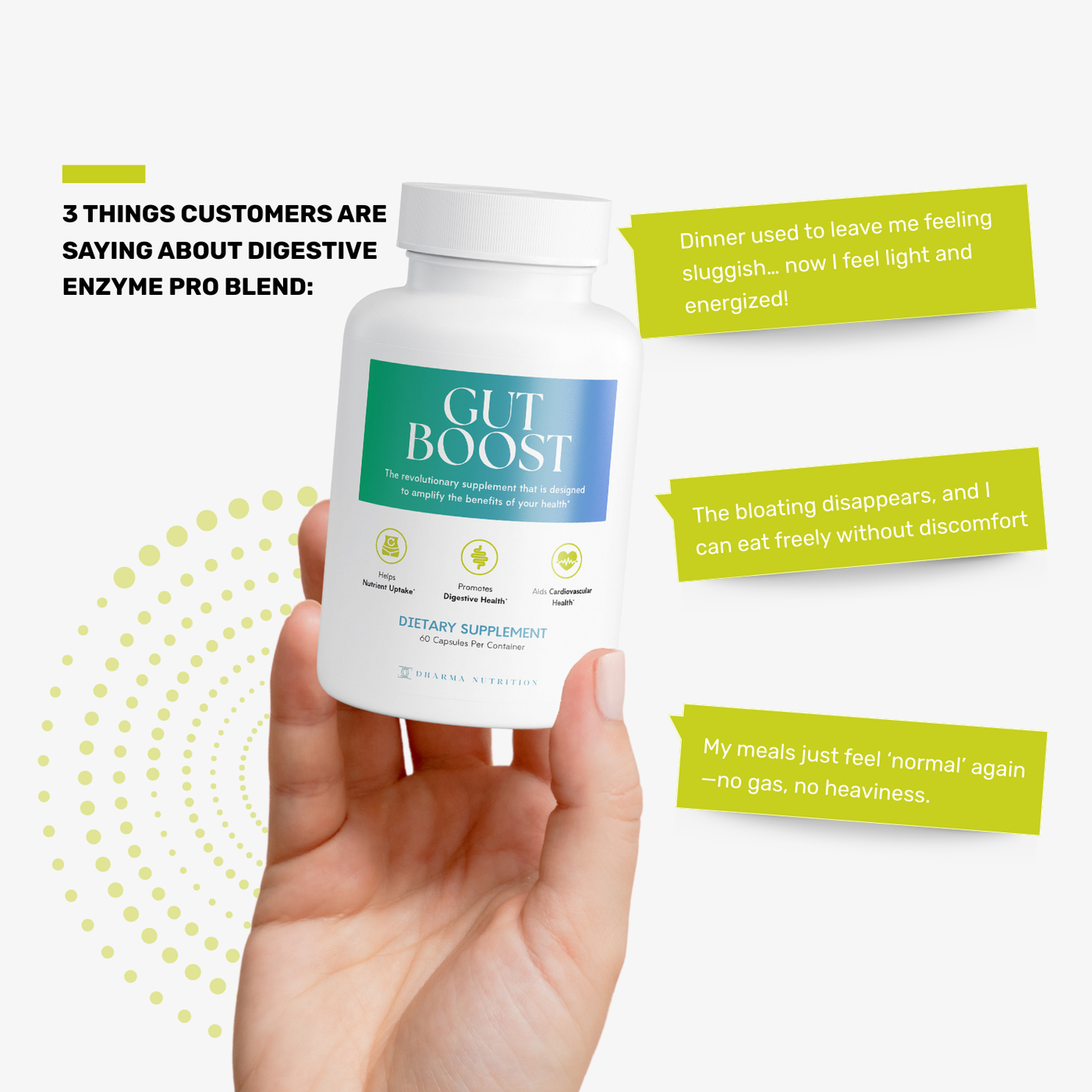 Gut Boost Pro daily digestive supplement to reduce bloating and support nutrient absorption