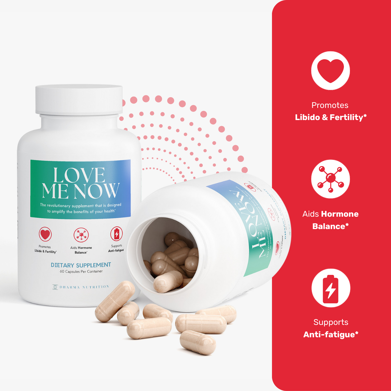 Red, black, and yellow organic maca root capsules – Maca Plus hormonal balance supplement
