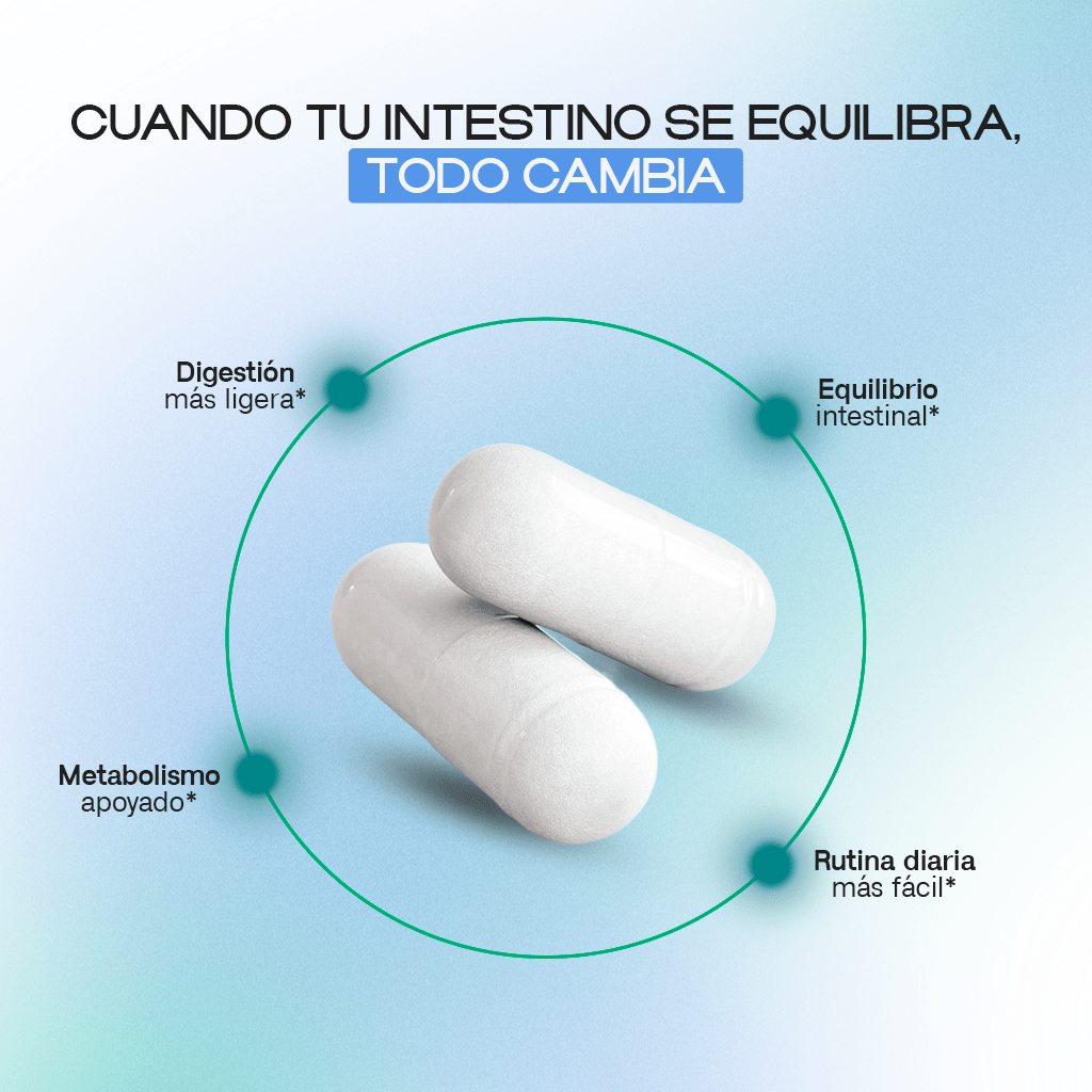 Cápsulas del probiótico Bloat Away de Dharma
