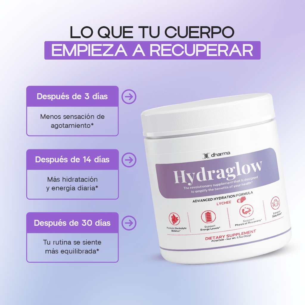 Hydraglow Powder (Lychee) | Hidratación y Energía Diaria - Dharma Nutrition Clinic