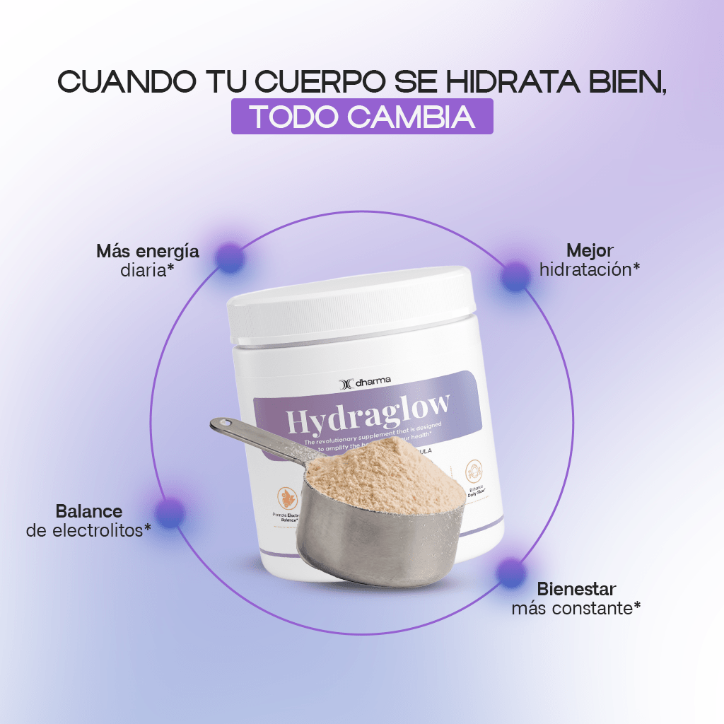 Hydraglow Powder (Peach Mango) | Hidratación y Energía Diaria - Dharma Nutrition Clinic