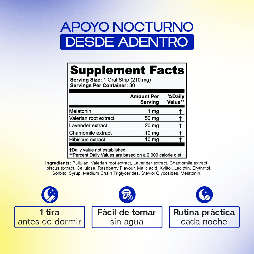 Sleep Oral Strips with Melatonin, Valerian Root & Chamomile - Dharma Nutrition Clinic